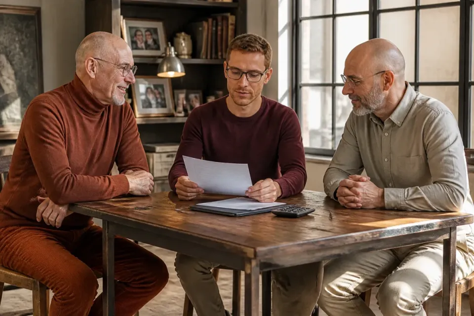 Un professionnel échange avec un client sur un projet de viager libre